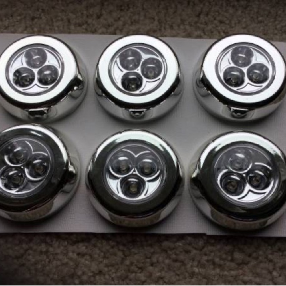 Lot of 7 Ikea LED mini lamps, silver color